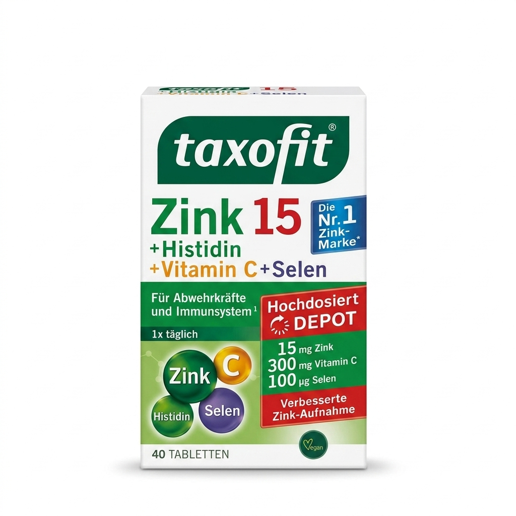 Taxofit Zinc 15 + Histidine + Vitamin C + Selenium Tablets